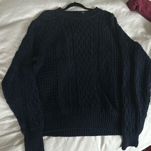 Men’s XL cable knit sweater, dark blue
